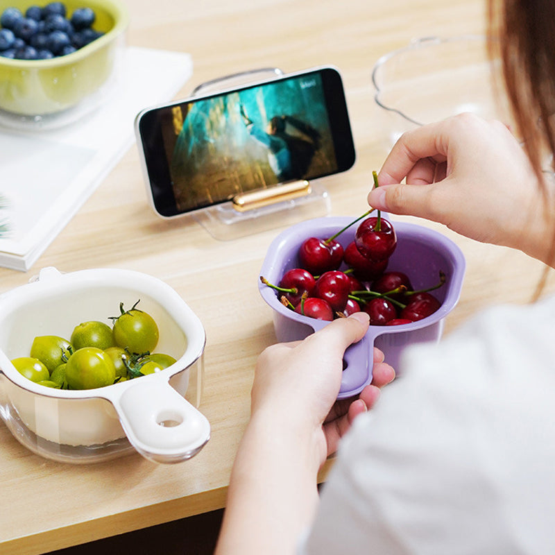 Coș de scurgere multifuncțional, portabil, cu două straturi