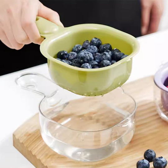 Coș de scurgere multifuncțional, portabil, cu două straturi