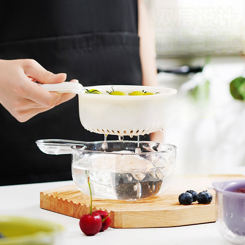 Coș de scurgere multifuncțional, portabil, cu două straturi