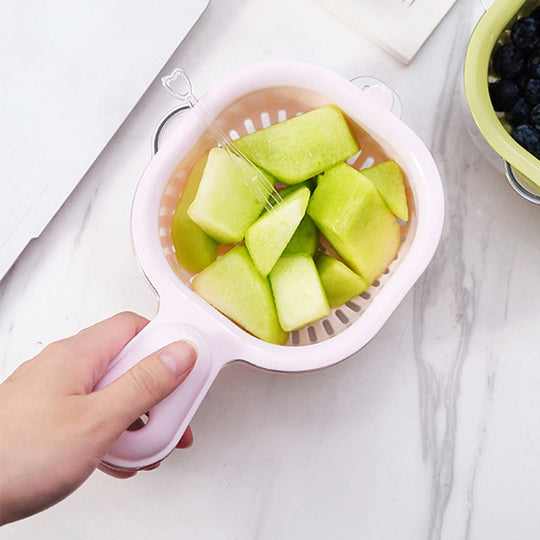 Coș de scurgere multifuncțional, portabil, cu două straturi