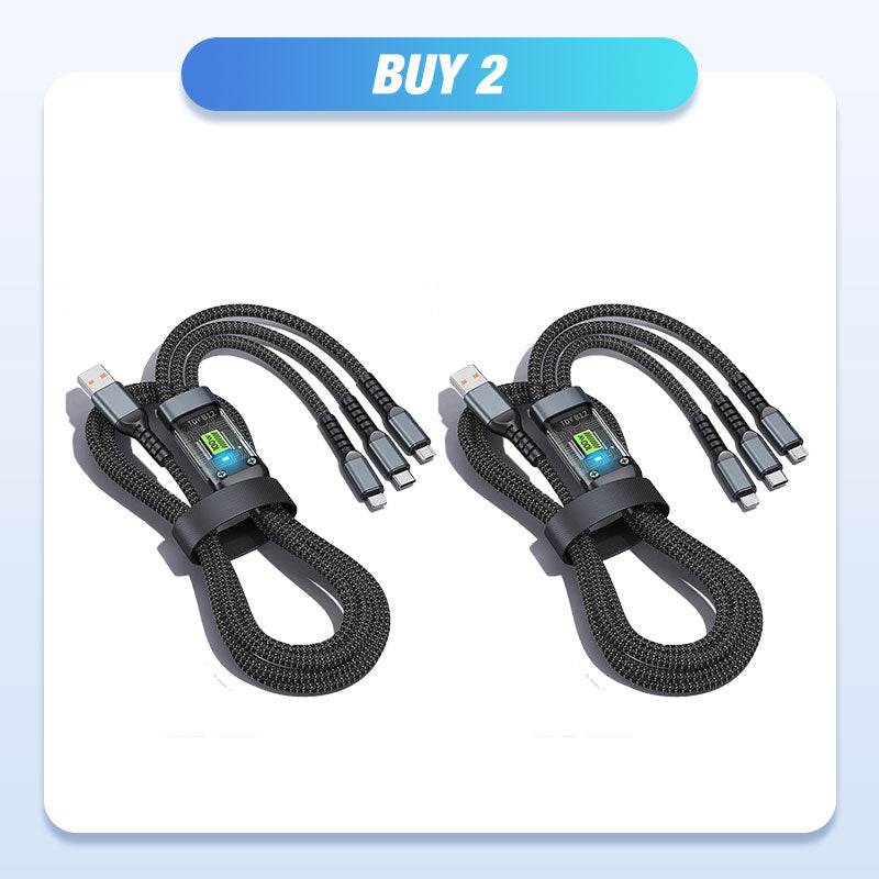 💥Ограничено време 50% попуста🔥⚡Провидни светлећи 3-у-1 кабл за супер брзо пуњење