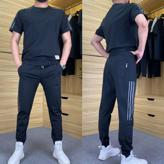 🎉🛍️50% REDUCERE - Bluză bărbătească cu mânecă scurtă, foarte elastică & Set de 2 piese pentru pantaloni de jogging