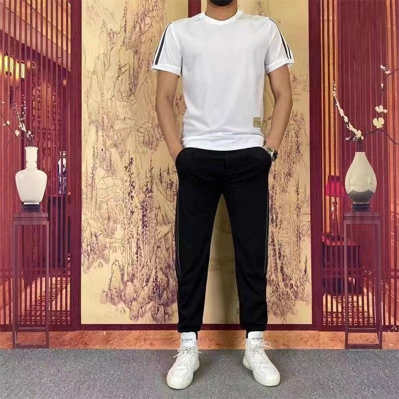 🎉🛍️50% REDUCERE - Bluză bărbătească cu mânecă scurtă, foarte elastică & Set de 2 piese pentru pantaloni de jogging