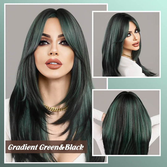 ⏰Poslední den výprodeje 50% sleva🎉Pěkný dárek*Paruka s dlouhými vlasy Vrstvené paruky s ofinou