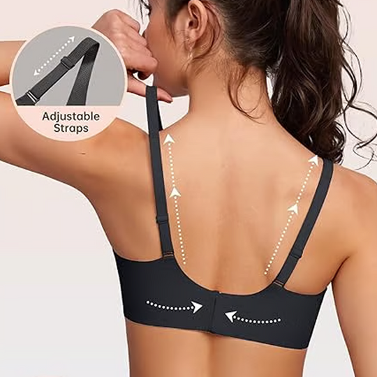 🔥Lowest price in the last 30 days🔥Jelly Wireless Womens Comfortable Wireless Bras Push Up Bralettes Seamless Tshirts Bras Deep V Everyday Bras