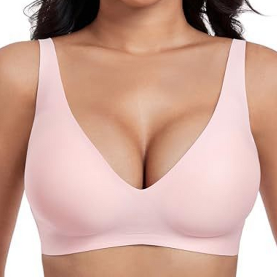 🔥Lowest price in the last 30 days🔥Jelly Wireless Womens Comfortable Wireless Bras Push Up Bralettes Seamless Tshirts Bras Deep V Everyday Bras