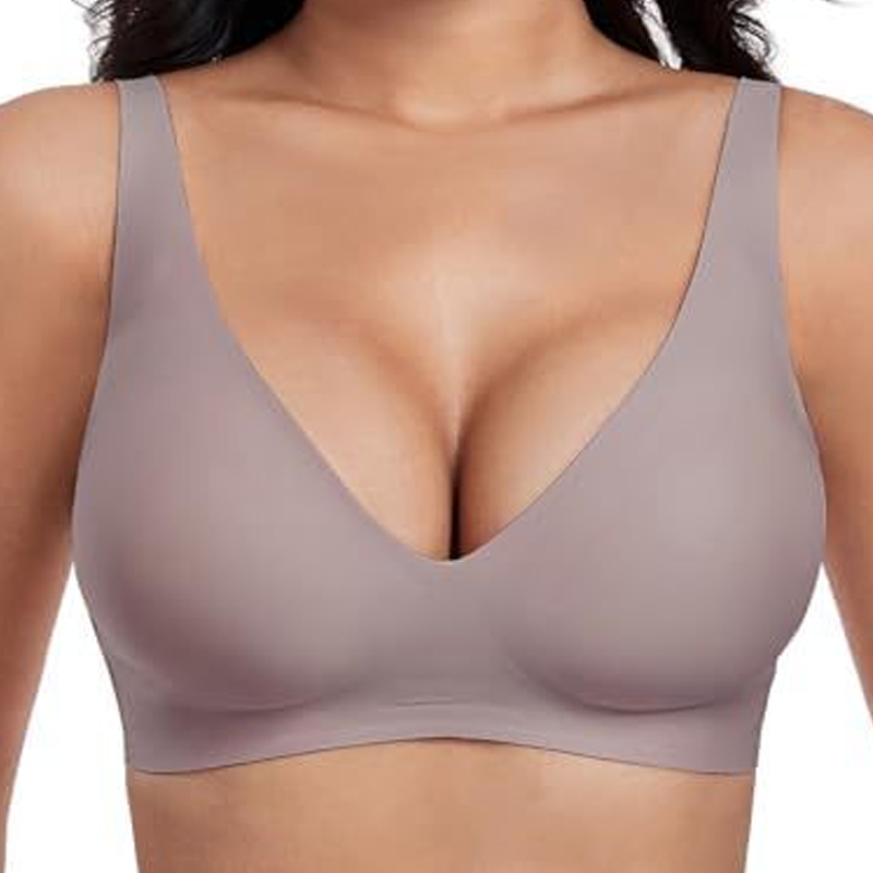🔥Lowest price in the last 30 days🔥Jelly Wireless Womens Comfortable Wireless Bras Push Up Bralettes Seamless Tshirts Bras Deep V Everyday Bras