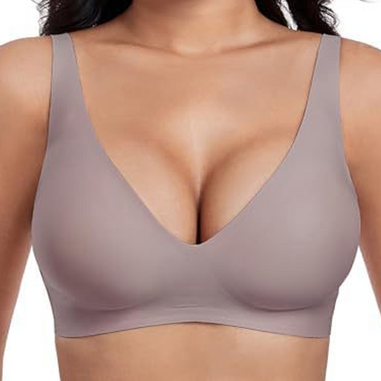 🔥Lowest price in the last 30 days🔥Jelly Wireless Womens Comfortable Wireless Bras Push Up Bralettes Seamless Tshirts Bras Deep V Everyday Bras