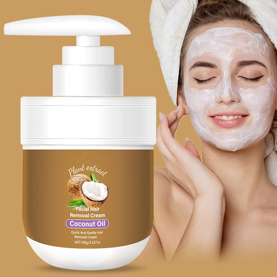 🥥✨ Coconut facial hair removal cream – Gentle & effective