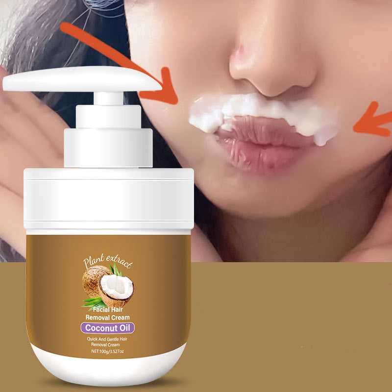 🥥✨ Coconut facial hair removal cream – Gentle & effective