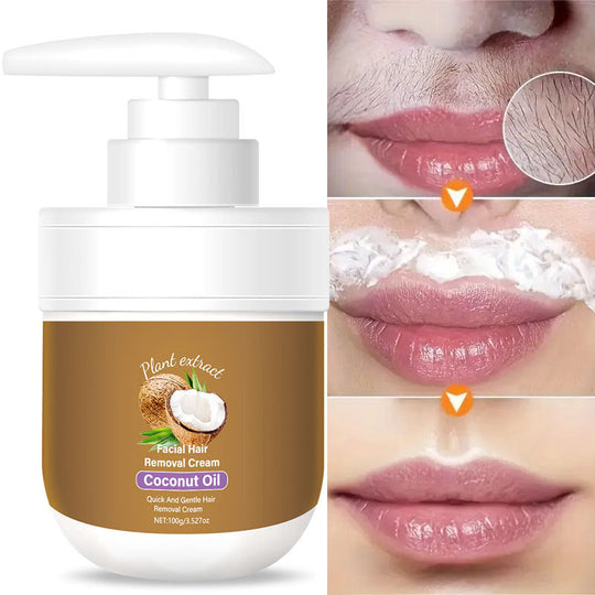 🥥✨ Coconut facial hair removal cream – Gentle & effective