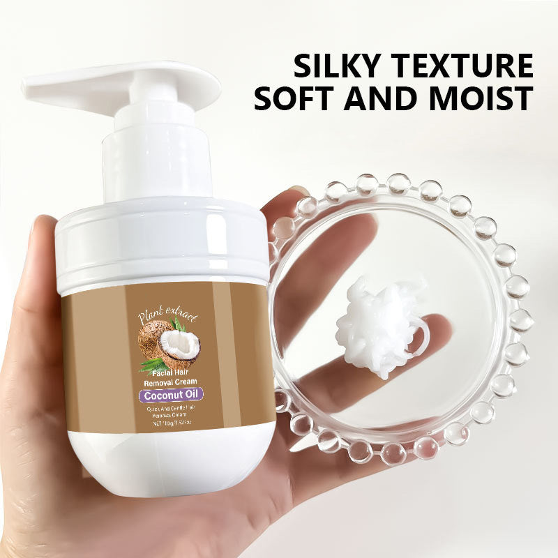 🥥✨ Coconut facial hair removal cream – Gentle & effective