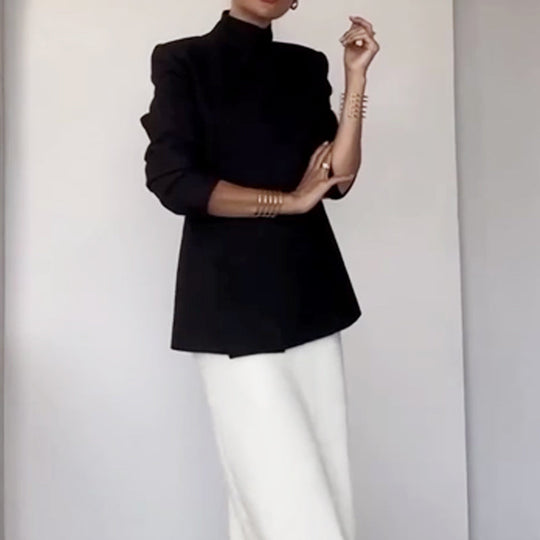 Модны лідэр Адзін кнопка падстаўкі з доўгім рукавом пінжака