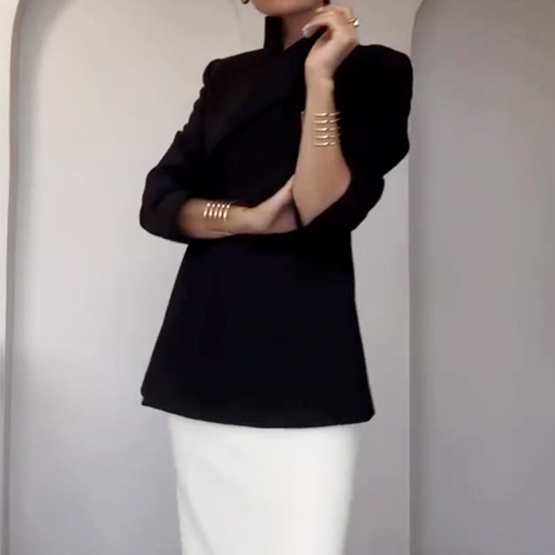 Модны лідэр Адзін кнопка падстаўкі з доўгім рукавом пінжака