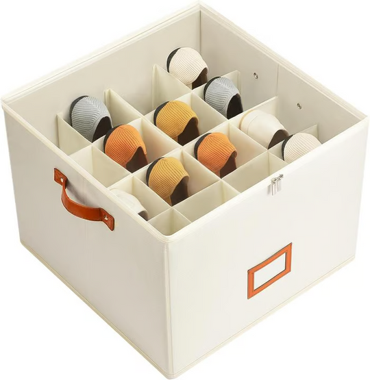 Fabric shoe organizer, storage box