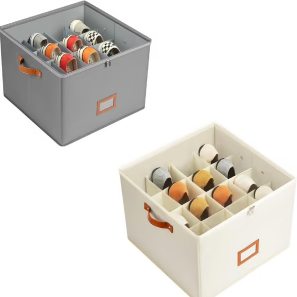 Fabric shoe organizer, storage box
