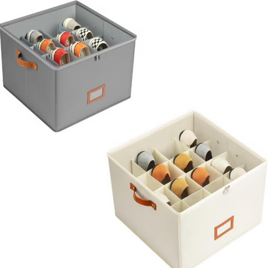 Fabric shoe organizer, storage box