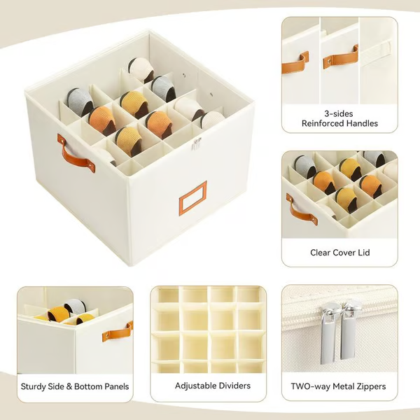 Fabric shoe organizer, storage box
