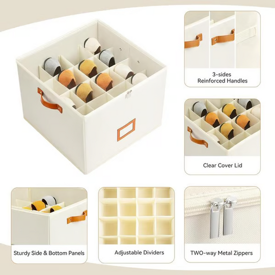 Fabric shoe organizer, storage box