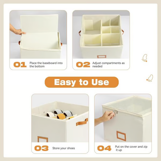 Fabric shoe organizer, storage box