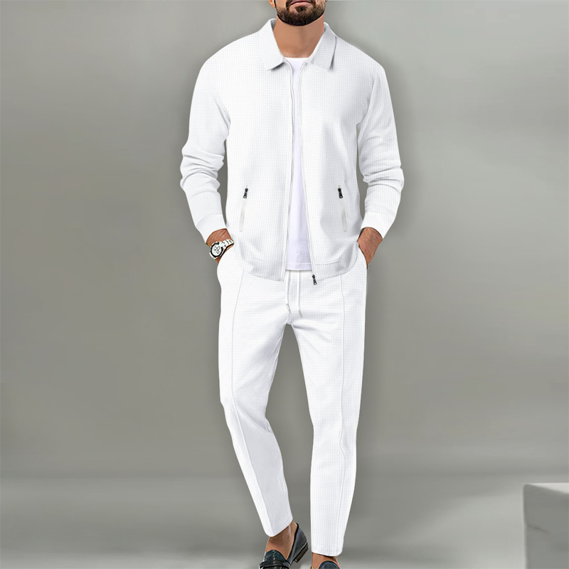 🔥Hot Sale Offer: 50% Off-Men’s Stylish Lapel Jacket & Jogger Pants 2-Piece Set