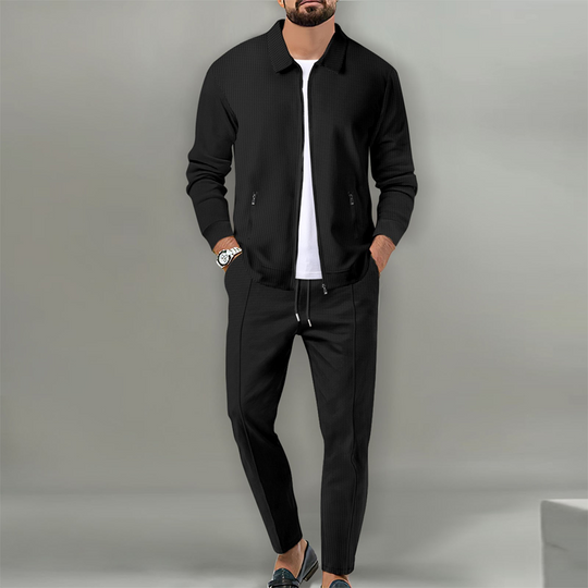 🔥Hot Sale Offer: 50% Off-Men’s Stylish Lapel Jacket & Jogger Pants 2-Piece Set