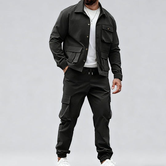 🔥Free Shipping🔥Retro Jacket & Cargo Pants 2-Piece Set