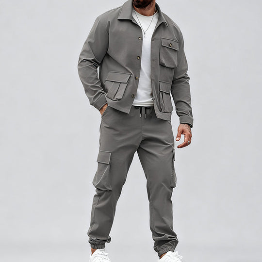 🔥Free Shipping🔥Retro Jacket & Cargo Pants 2-Piece Set