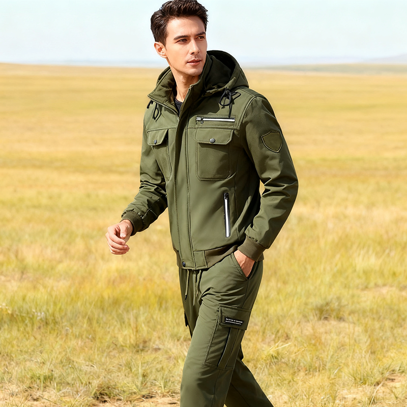 Meeste isoleeritud tuulekindel jope & Pükste komplekt