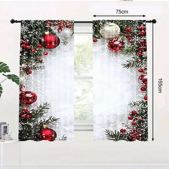 🎅Vânzare de Crăciun🎄Peste 50.000 de unități vândute! 🎁✨Set de 2 perdele de Crăciun pentru fereastră, pentru decorul casei