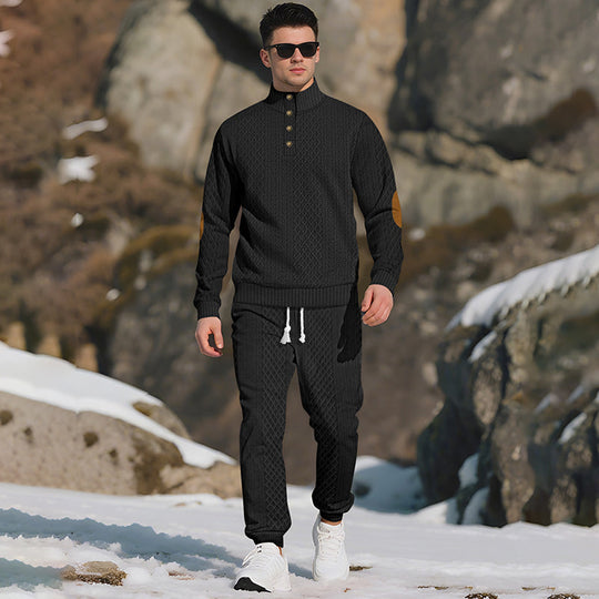 ⏳Ajaliselt piiratud eripakkumine⏰Vabaaja žakaarkangast komplekt: püstkraega topp + elastse mansetiga püksid – rikkalik žakaarkangast tekstuur & Elegantne dekoltee, igapäevaseks kandmiseks hädavajalik!