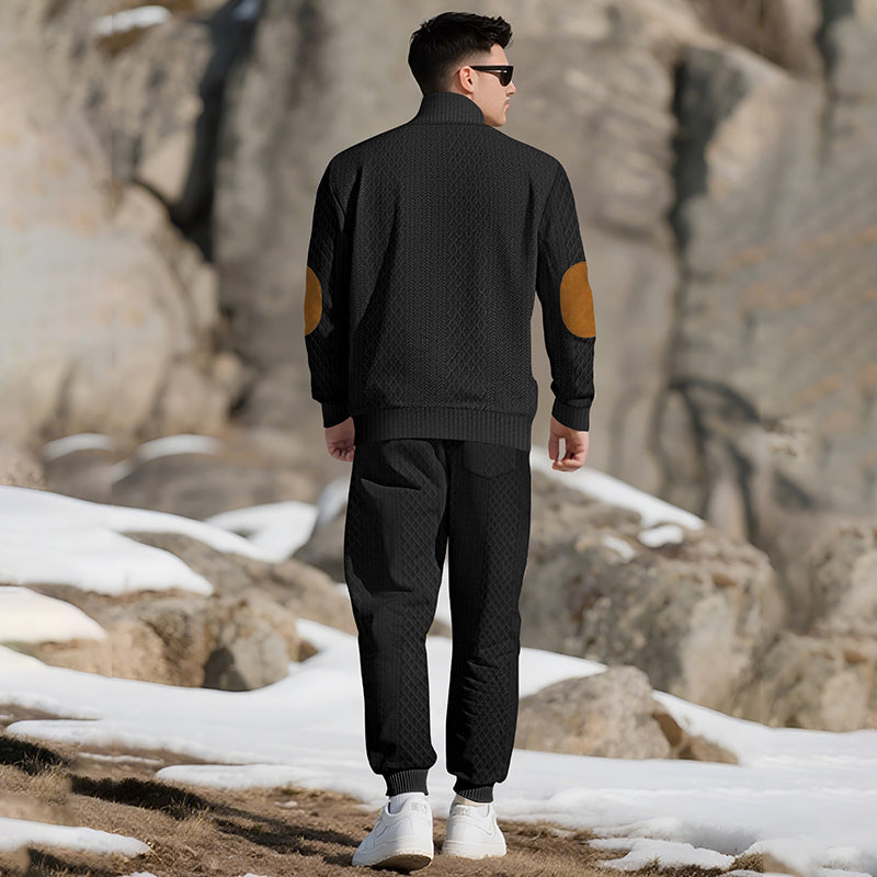 ⏳Ajaliselt piiratud eripakkumine⏰Vabaaja žakaarkangast komplekt: püstkraega topp + elastse mansetiga püksid – rikkalik žakaarkangast tekstuur & Elegantne dekoltee, igapäevaseks kandmiseks hädavajalik!