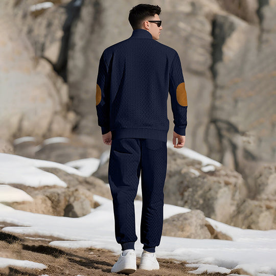 ⏳Ajaliselt piiratud eripakkumine⏰Vabaaja žakaarkangast komplekt: püstkraega topp + elastse mansetiga püksid – rikkalik žakaarkangast tekstuur & Elegantne dekoltee, igapäevaseks kandmiseks hädavajalik!