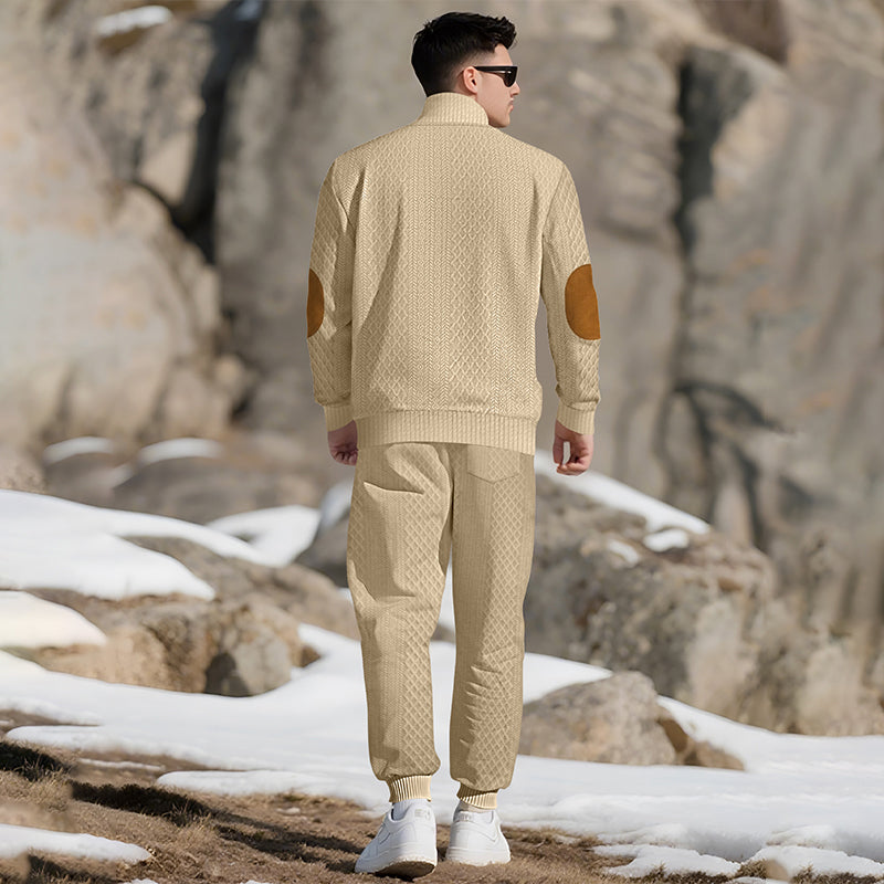 ⏳Ajaliselt piiratud eripakkumine⏰Vabaaja žakaarkangast komplekt: püstkraega topp + elastse mansetiga püksid – rikkalik žakaarkangast tekstuur & Elegantne dekoltee, igapäevaseks kandmiseks hädavajalik!