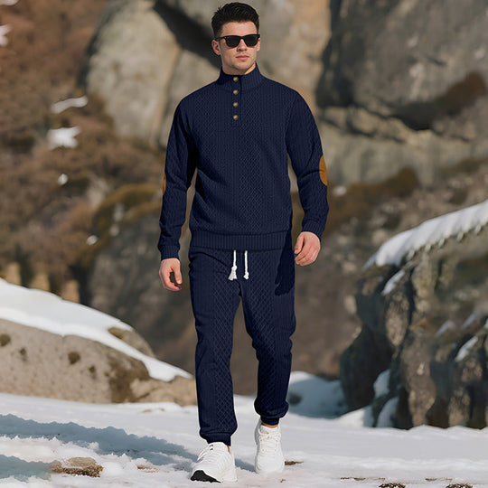 ⏳Ajaliselt piiratud eripakkumine⏰Vabaaja žakaarkangast komplekt: püstkraega topp + elastse mansetiga püksid – rikkalik žakaarkangast tekstuur & Elegantne dekoltee, igapäevaseks kandmiseks hädavajalik!