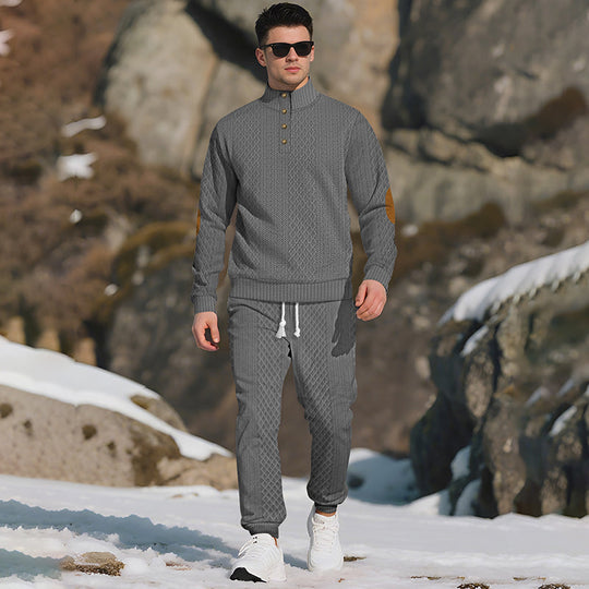 ⏳Ajaliselt piiratud eripakkumine⏰Vabaaja žakaarkangast komplekt: püstkraega topp + elastse mansetiga püksid – rikkalik žakaarkangast tekstuur & Elegantne dekoltee, igapäevaseks kandmiseks hädavajalik!