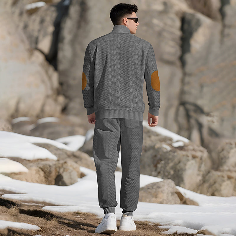 ⏳Ajaliselt piiratud eripakkumine⏰Vabaaja žakaarkangast komplekt: püstkraega topp + elastse mansetiga püksid – rikkalik žakaarkangast tekstuur & Elegantne dekoltee, igapäevaseks kandmiseks hädavajalik!