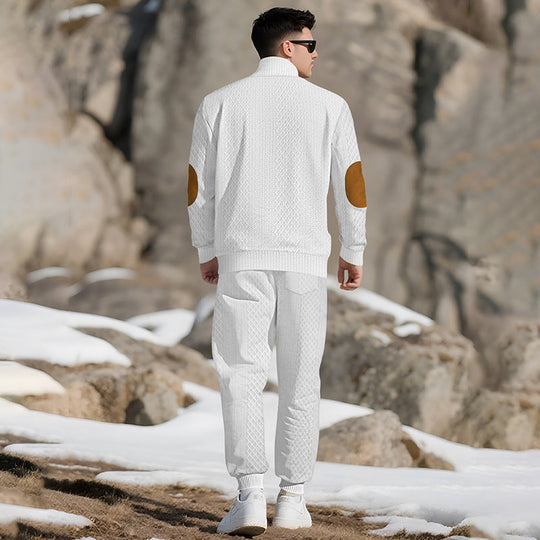 ⏳Ajaliselt piiratud eripakkumine⏰Vabaaja žakaarkangast komplekt: püstkraega topp + elastse mansetiga püksid – rikkalik žakaarkangast tekstuur & Elegantne dekoltee, igapäevaseks kandmiseks hädavajalik!