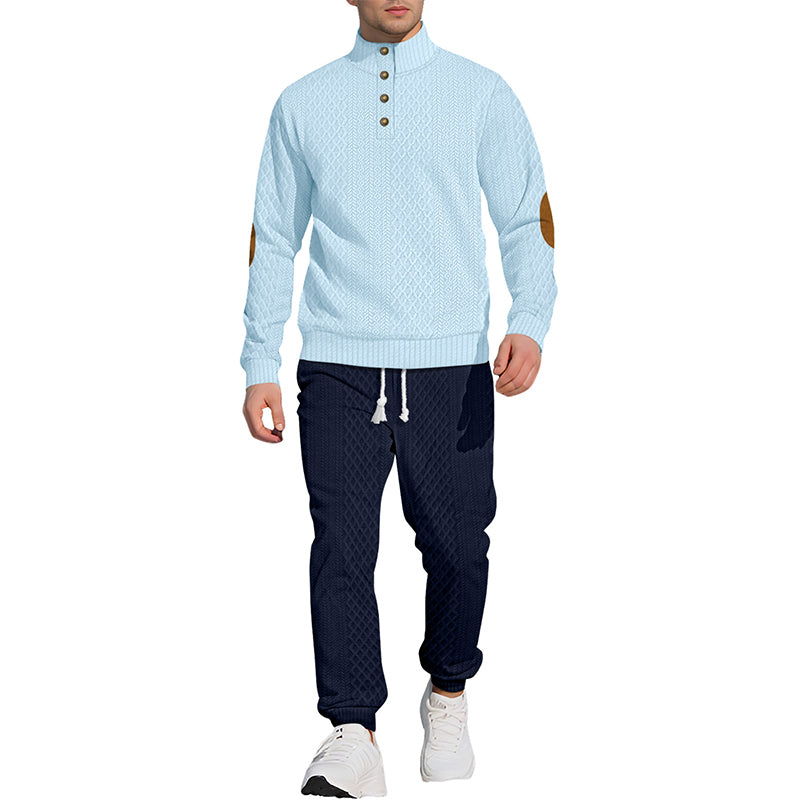 ⏳Ajaliselt piiratud eripakkumine⏰Vabaaja žakaarkangast komplekt: püstkraega topp + elastse mansetiga püksid – rikkalik žakaarkangast tekstuur & Elegantne dekoltee, igapäevaseks kandmiseks hädavajalik!