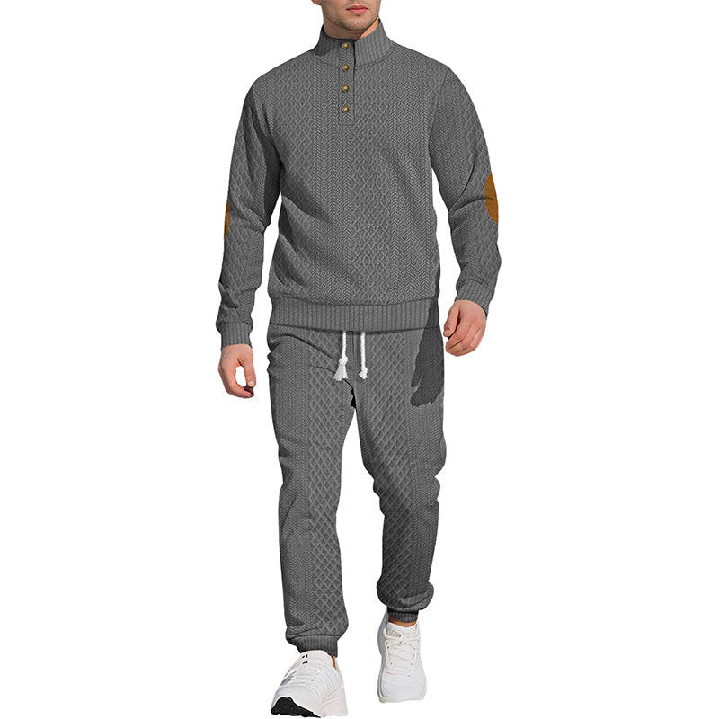 ⏳Ajaliselt piiratud eripakkumine⏰Vabaaja žakaarkangast komplekt: püstkraega topp + elastse mansetiga püksid – rikkalik žakaarkangast tekstuur & Elegantne dekoltee, igapäevaseks kandmiseks hädavajalik!