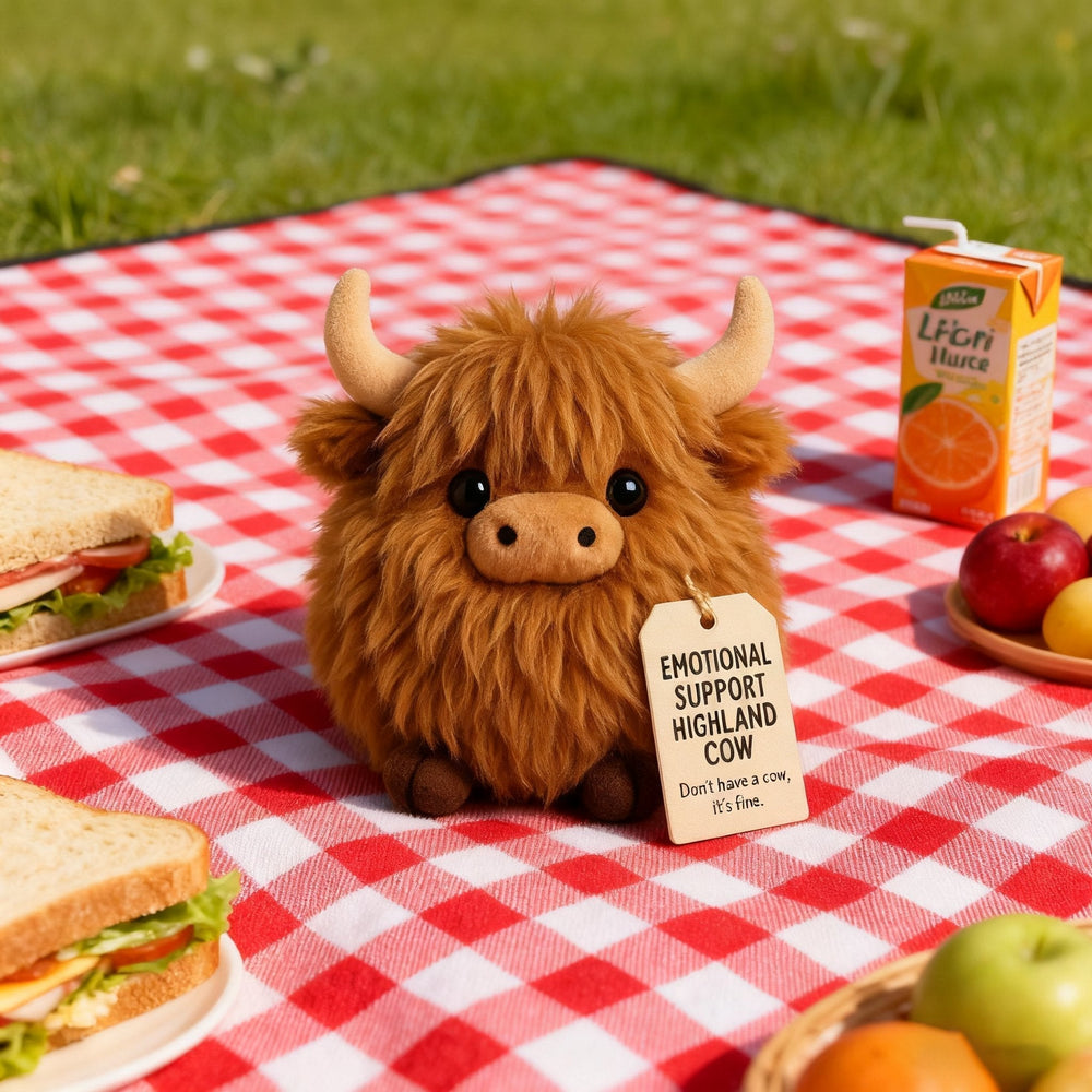 🎅Pre-vânzare de Crăciun 50% reducere🎁Pluș de vacă Highland cu suport emoțional🎉