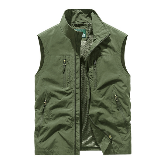 Men's Oversized Sleeveless Vest Jacket with Pockets