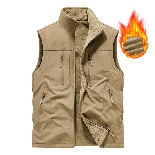 Men's Oversized Sleeveless Vest Jacket with Pockets