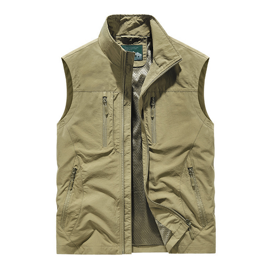 Men's Oversized Sleeveless Vest Jacket with Pockets