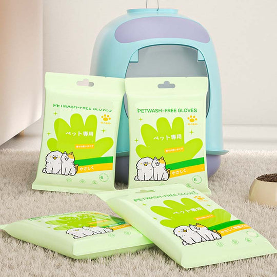 Rinse-Free Pet Cleaning Deodorizing Gloves