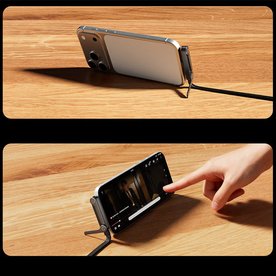 ⚡2-in-1 Invisible Holder Charger Cable – 240W Fast Charging Cord with Built-In Phone Stand