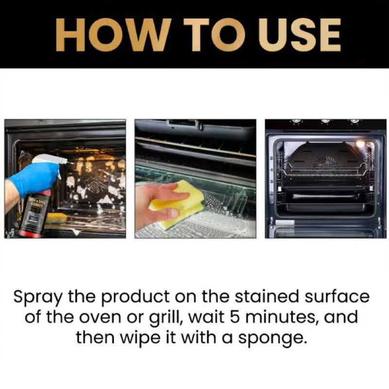 🔥Oven & Grill Cleaner Spray – Dissolves Grease in 5 Mins, No Scrubbing & Eliminates Odors