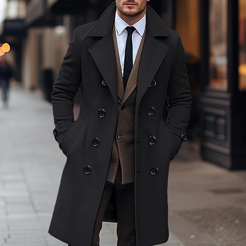 Men's Classic Double-Breasted Overcoat