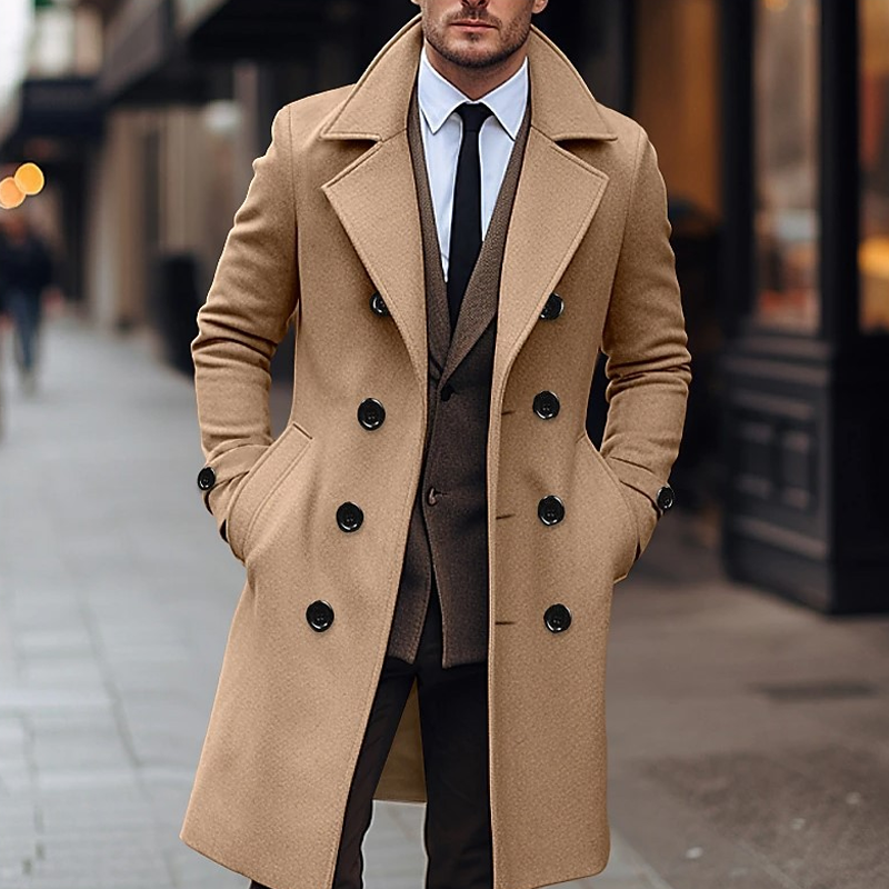 Men's Classic Double-Breasted Overcoat