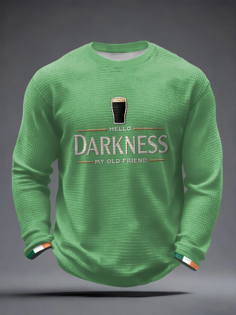 Men's Hello Darkness My Old Friend Waffle Long Sleeve T-Shirt